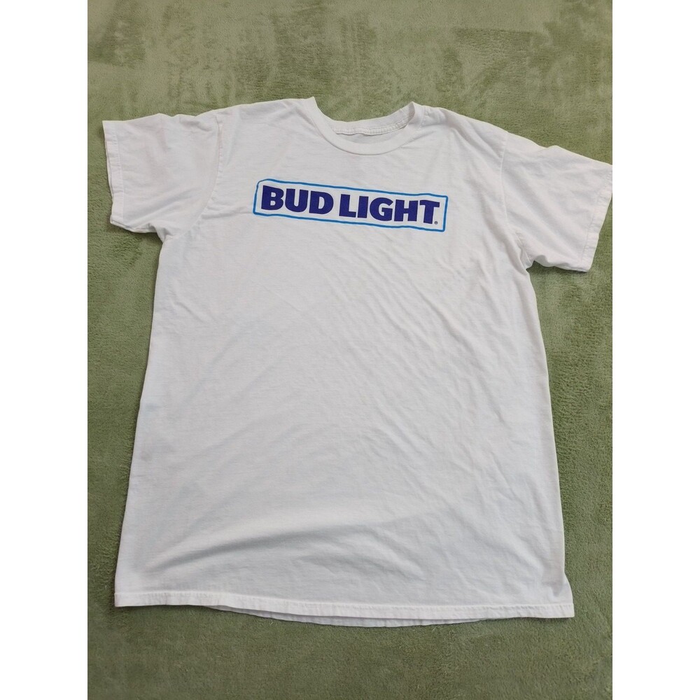 Bud Light Hanes T-Shirt Men's XL White Beer Breweriana Graphic Tee